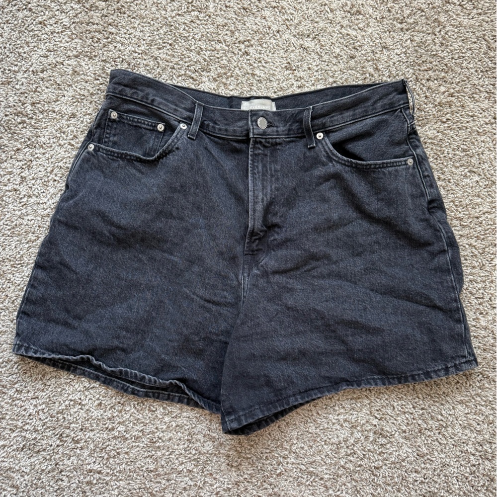A-Line Everlane Black/Charcoal Jean Shorts sz 33